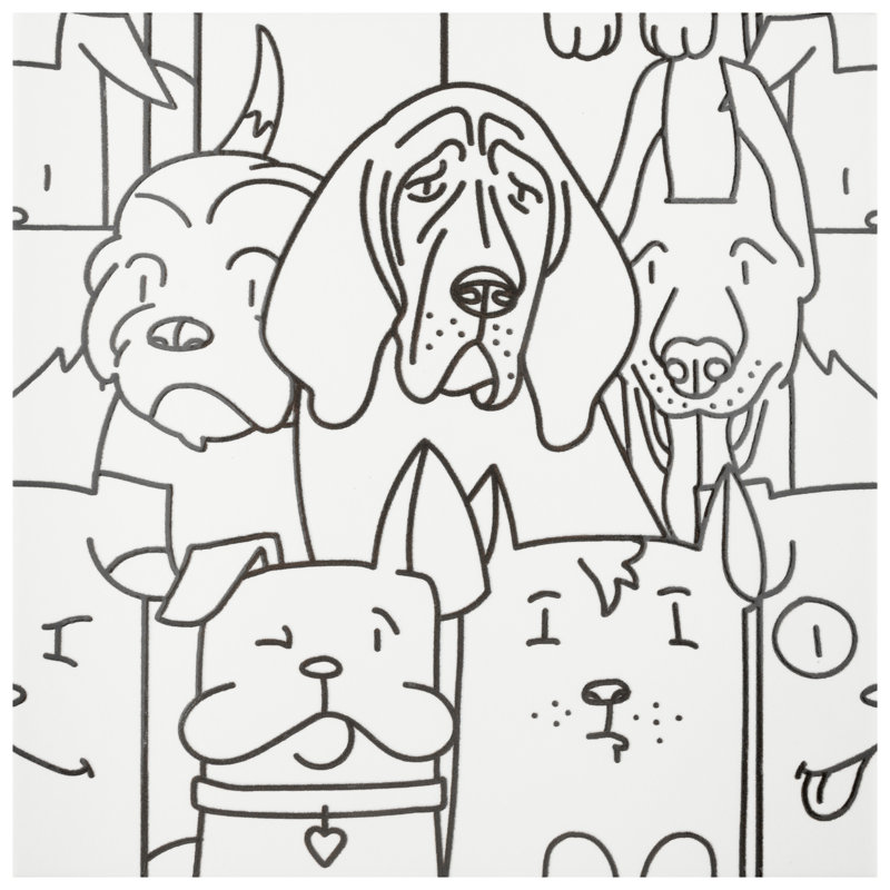 Merola Tile Oh My Dog 10" x 10" Porcelain Patterned Wall & Floor Tile